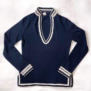 “Vintage” J.Crew Wool Tunic Navy and White
